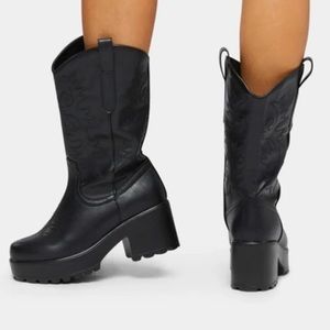Koi Footwear Long Chunky Western Boots (Vegan)